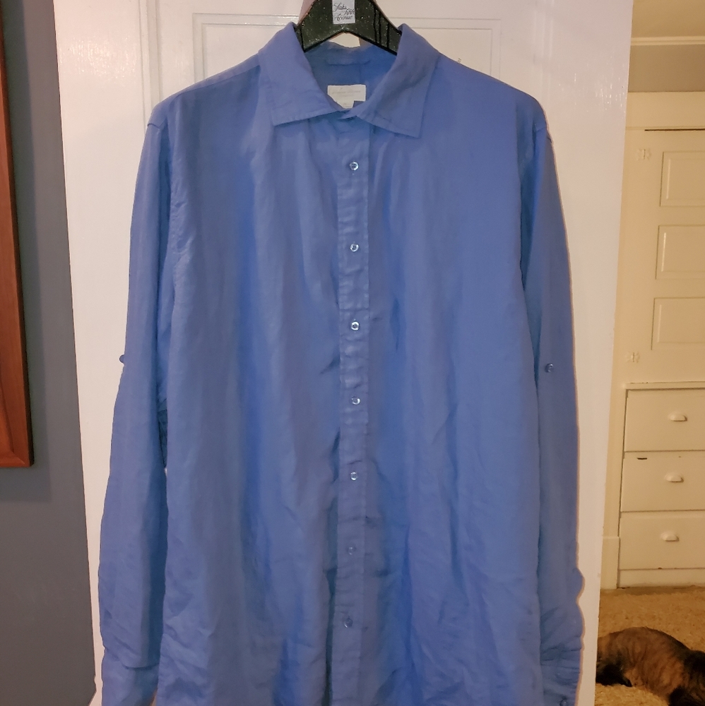 Linea Rosso 100% mens linen long sleeve shirt